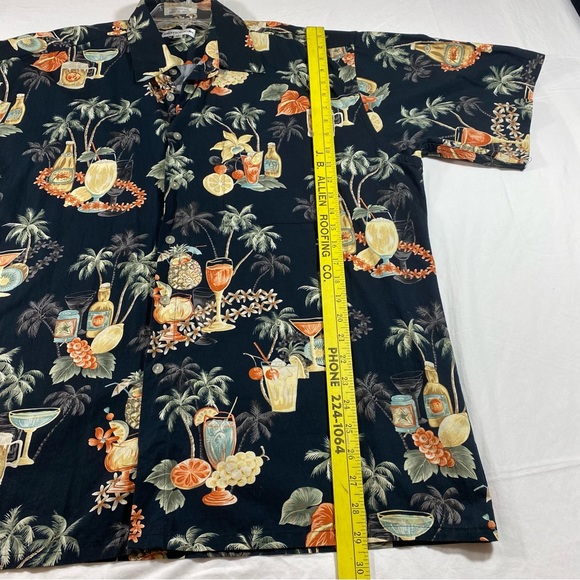 Pierre Cardin Tropical Shirt Button Down Shirt Party Short sleeve Margarita top - Picture 5 of 8